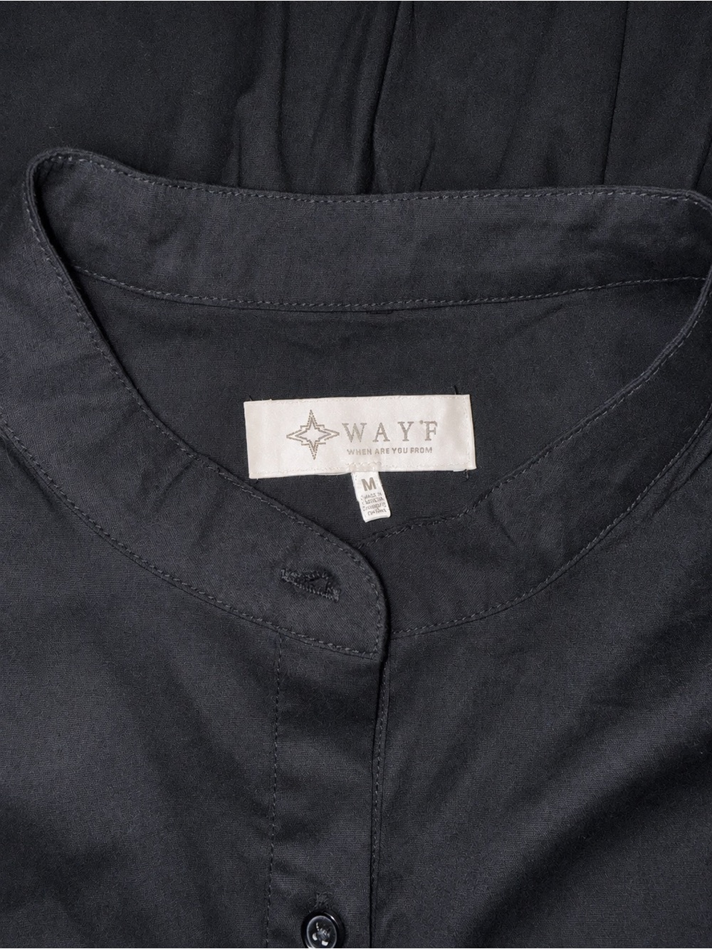WAYF Black Puff Sleeve Tiered Button Front Blouse Size M - Picture 4 of 5